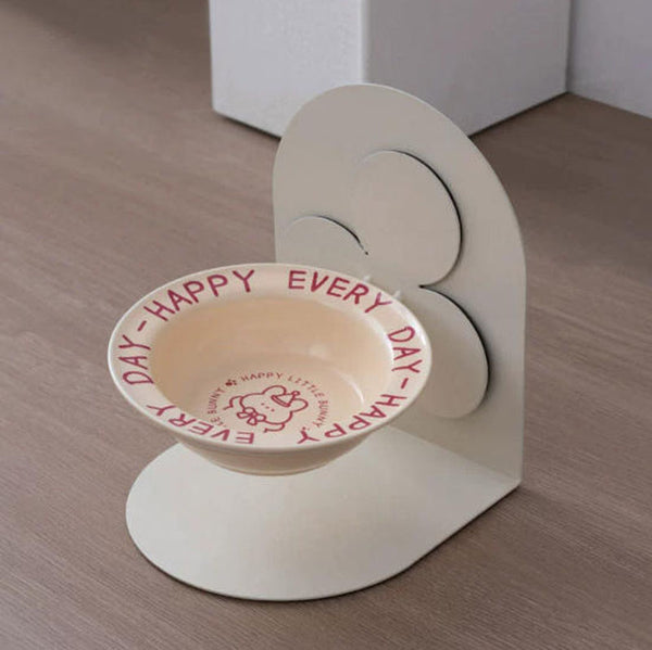 Cat bowl iron frame dog bowl drinking water bowl eating food bowl magnetic suction fixed anti-tip wall-mounted drinking water bowl pet ceramic bowl