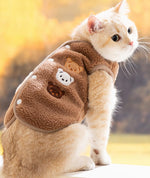 Cat clothes autumn and winter warm fleece coat for kittens Devon cat cute bear puppy vest pet clothing