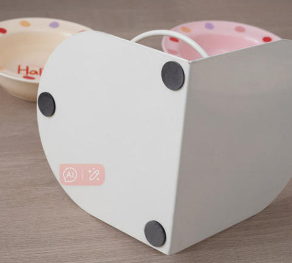 Cat bowl iron frame dog bowl drinking water bowl eating food bowl magnetic suction fixed anti-tip wall-mounted drinking water bowl pet ceramic bowl