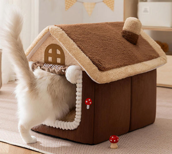 New cat bed autumn and winter warm enclosed pet house dog house cat villa cat bed