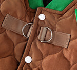 Chaleco corgi acolchado sencillo con letra R para perros pequeños y medianos, perros salchicha, ropa cálida para mascotas, otoño e invierno