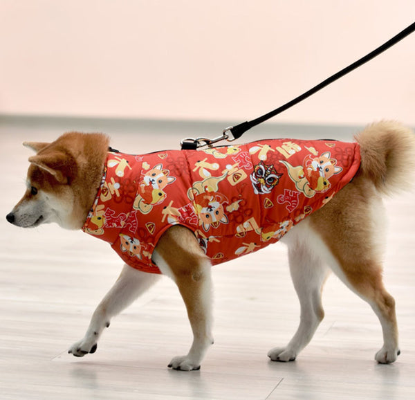 Dog clothes winter warm down jacket Shiba Inu Golden Retriever Samoyed medium and large dog pet clothes autumn and winter style