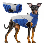 Dog clothes autumn and winter warm waterproof windproof vest traction reflective cotton coat Shiba Inu golden retriever medium and large thick