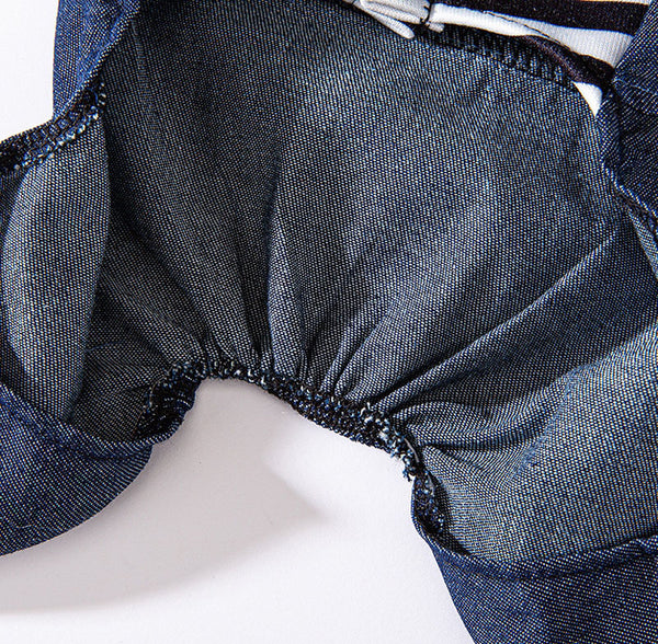 Salopette en denim rayée pour chat, vêtements fins à quatre pattes, mignons, automne et hiver, vêtements pour animaux de compagnie
