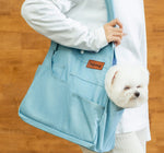 Dog Casual Style Denim Pocket Shape Outing Pet Bag Large Capacity Backpack Cat Bag Messenger Bag