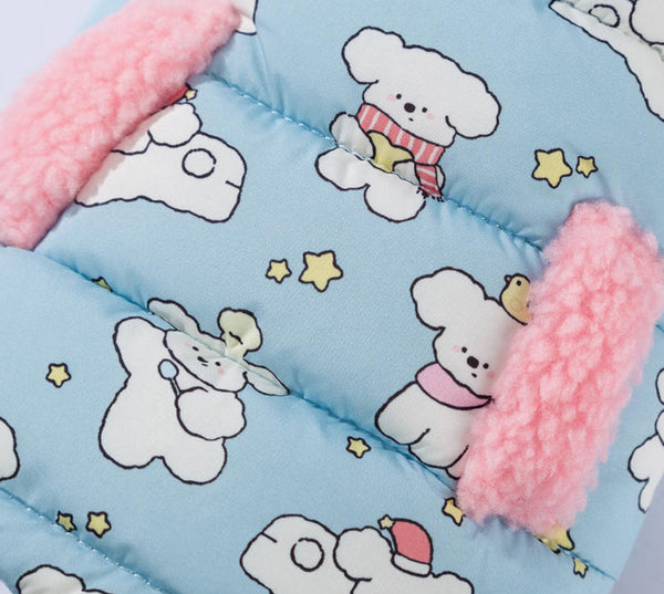 Vêtements automne/hiver pour chiens de petite et moyenne taille, gilet à col roulé imprimé dessin animé, vêtements chauds pour chiots