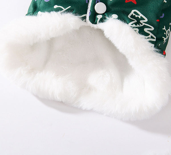 Autumn and winter dog three-dimensional accessories Christmas cotton vest warm holiday festive Teddy Bichon pet clothes