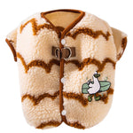 Automne et hiver bouledogue français chaud ondulé rayé gros chien manteau polaire petits et moyens chiens bouledogue chien bipède vêtements pour animaux de compagnie