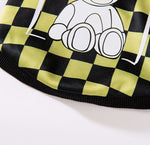New autumn and winter corgi dog plaid print hooded sweatshirt trendy black cool warm clothes dog clothes