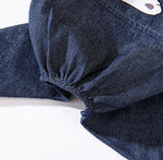 Salopette en denim rayée pour chat, vêtements fins à quatre pattes, mignons, automne et hiver, vêtements pour animaux de compagnie