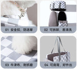 Dog Outing Fashion Plaid Central Control Car Nest Cat Car Seat Outing Bag Pet Dog Nest