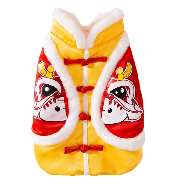 Otoño e Invierno Corgi Año Nuevo Tang traje perros pequeños y medianos Dachshund dos pies abrigo de algodón cálido banco perro mascota ropa para perros