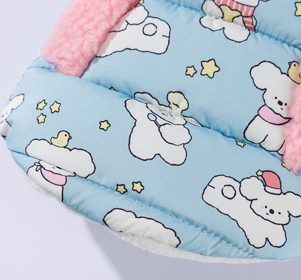 Vêtements automne/hiver pour chiens de petite et moyenne taille, gilet à col roulé imprimé dessin animé, vêtements chauds pour chiots