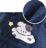 Salopette en denim rayée pour chat, vêtements fins à quatre pattes, mignons, automne et hiver, vêtements pour animaux de compagnie