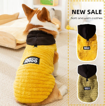 Autumn and winter dog jacquard comfortable cotton velvet Corgi two-legged fleece dachshund small and medium-sized dog warm pet dog clothes