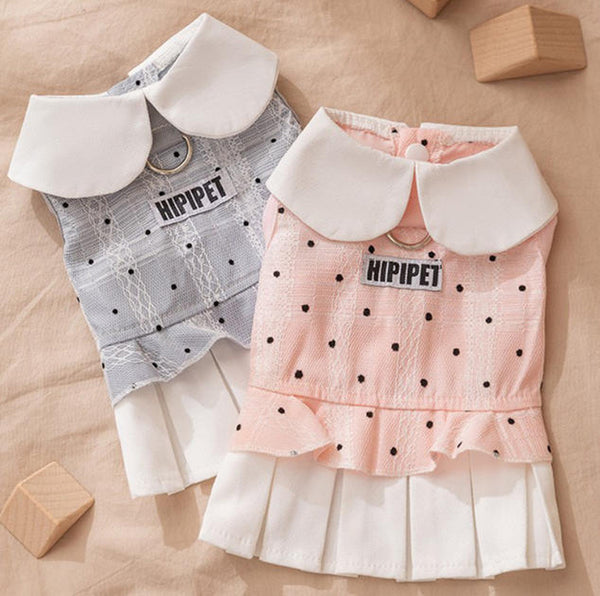 New pet clothing Yorkshire Terrier Bichon autumn thin traction ladies dress dog clothes