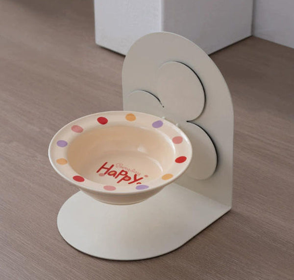 Cat bowl iron frame dog bowl drinking water bowl eating food bowl magnetic suction fixed anti-tip wall-mounted drinking water bowl pet ceramic bowl