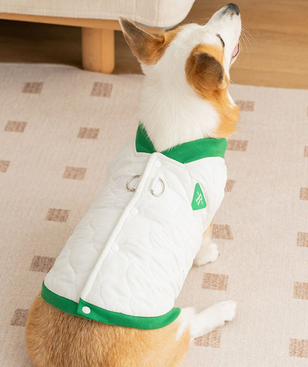 Chaleco corgi acolchado sencillo con letra R para perros pequeños y medianos, perros salchicha, ropa cálida para mascotas, otoño e invierno