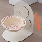 Cat bowl iron frame dog bowl drinking water bowl eating food bowl magnetic suction fixed anti-tip wall-mounted drinking water bowl pet ceramic bowl