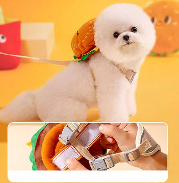 Pet dog self-backpack leash goes out artifact Bichon Frize Teddy Pomeranian small dog chest and back model to prevent escape