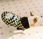 New autumn and winter corgi dog plaid print hooded sweatshirt trendy black cool warm clothes dog clothes