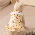 Vollständig bedruckte Traktionsweste für Katzen, dickes Fleece für Herbst/Winter, zweibeinige ärmellose Haustierkleidung für Devon-Katzen und Welpen