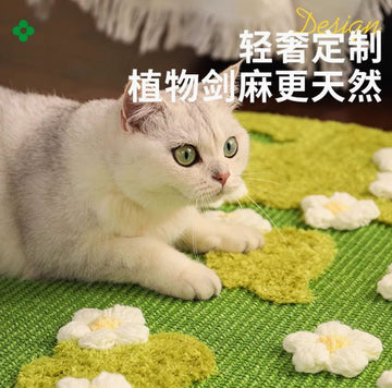 Katzen-Sisal-Blumenteppich, kratzfeste und verschleißfeste Katzenkratzmatte, Katzenkratzbrett, Anti-Katzen-Kratzsofa
