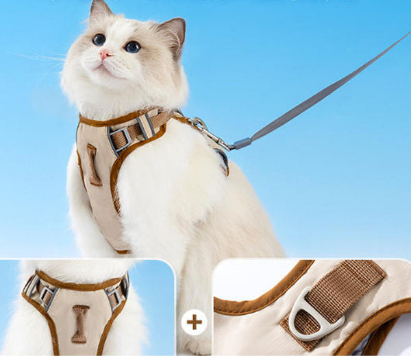 Cat traction rope three-proof lightweight versatile chest harness anti-breakaway special cat rope small dog rope cat walking rope