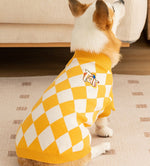 Otoño e Invierno perro tablero parche corgi suéter pequeño y mediano perro cálido suéter dachshund ropa para mascotas