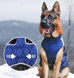 Dog clothes autumn and winter warm waterproof windproof vest traction reflective cotton coat Shiba Inu golden retriever medium and large thick