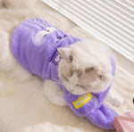 Nouveaux vêtements pour animaux de compagnie dessin animé imitation fourrure de lapin chaton chaud avec écharpe gilet Devon chat poupée vêtements pour chat