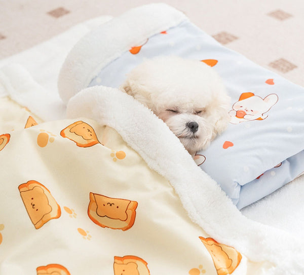 Otoño e invierno cálido y grueso franela perro colorido ins viñetas de animales manta gato estera manta para mascotas