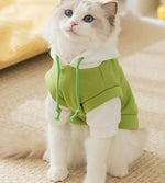 Cat autumn and winter trendy cool style drawstring hooded sweatshirt cat small and medium dogs hairless cat Teddy pet cat clothes