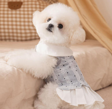 New pet clothing Yorkshire Terrier Bichon autumn thin traction ladies dress dog clothes
