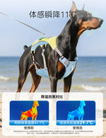 夏に涼しく快適な犬用チェストハーネス。小型犬・大型犬用。ゴールデンレトリバー用牽引ロープ。ベスト型ペット犬用リード。