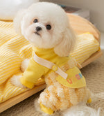 Salopette épaisse à quatre jambes pour chien, automne et hiver, lune chaude, rayée arc-en-ciel, vêtements pour animaux de compagnie, chat, ours en peluche