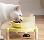 Cat bowl ceramic cat food bowl dog drinking water bowl high foot neck double bowl anti-splash dog bowl dog bowl pet supplies