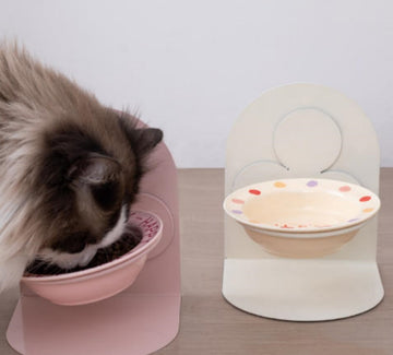 Cat bowl iron frame dog bowl drinking water bowl eating food bowl magnetic suction fixed anti-tip wall-mounted drinking water bowl pet ceramic bowl