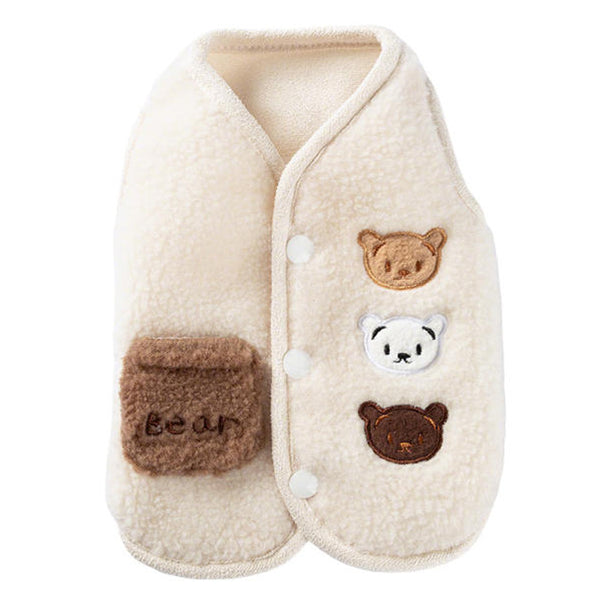 Cat clothes autumn and winter warm fleece coat for kittens Devon cat cute bear puppy vest pet clothing