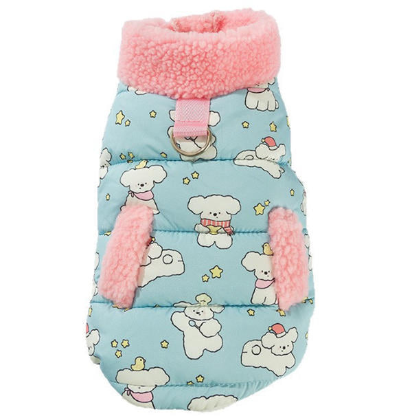 Vêtements automne/hiver pour chiens de petite et moyenne taille, gilet à col roulé imprimé dessin animé, vêtements chauds pour chiots