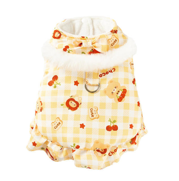 Vollständig bedruckte Traktionsweste für Katzen, dickes Fleece für Herbst/Winter, zweibeinige ärmellose Haustierkleidung für Devon-Katzen und Welpen