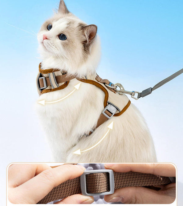 Cat traction rope three-proof lightweight versatile chest harness anti-breakaway special cat rope small dog rope cat walking rope