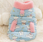 Vêtements automne/hiver pour chiens de petite et moyenne taille, gilet à col roulé imprimé dessin animé, vêtements chauds pour chiots