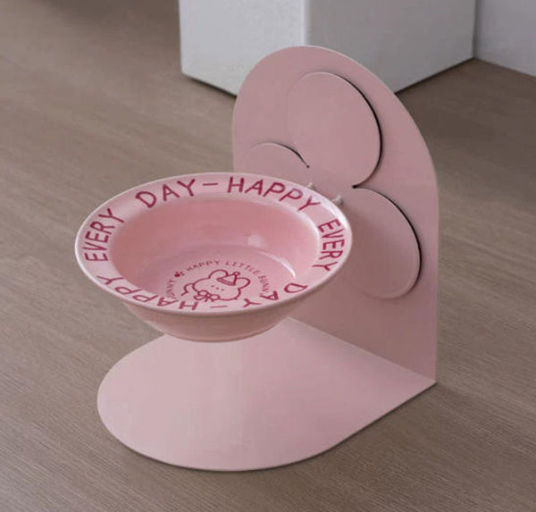 Cat bowl iron frame dog bowl drinking water bowl eating food bowl magnetic suction fixed anti-tip wall-mounted drinking water bowl pet ceramic bowl