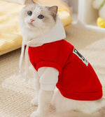 Cat autumn and winter trendy cool style drawstring hooded sweatshirt cat small and medium dogs hairless cat Teddy pet cat clothes