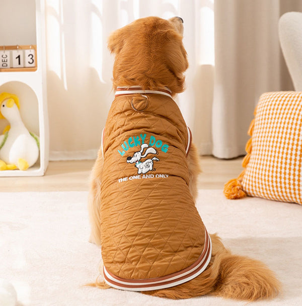 Autumn and winter dog warm medium and large dog golden retriever thick cotton coat border collie Samoyed pet clothes