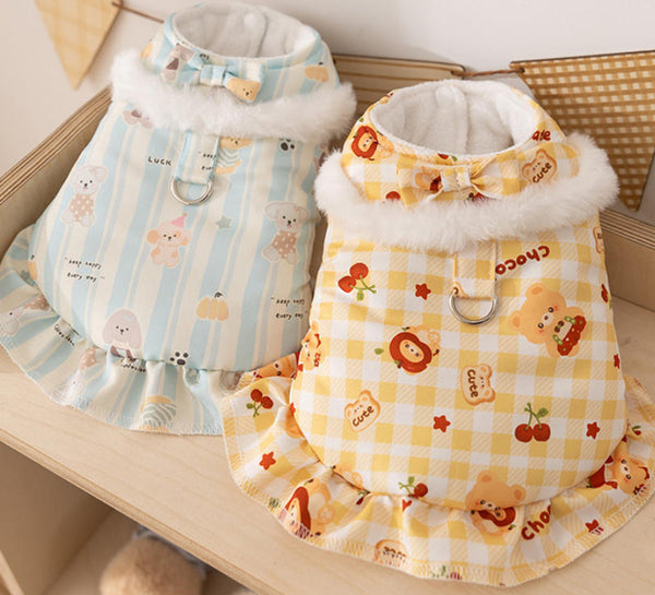 Vollständig bedruckte Traktionsweste für Katzen, dickes Fleece für Herbst/Winter, zweibeinige ärmellose Haustierkleidung für Devon-Katzen und Welpen