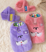 Nouveaux vêtements pour animaux de compagnie dessin animé imitation fourrure de lapin chaton chaud avec écharpe gilet Devon chat poupée vêtements pour chat