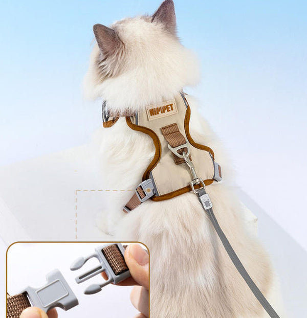 Cat traction rope three-proof lightweight versatile chest harness anti-breakaway special cat rope small dog rope cat walking rope