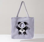 Cute canvas cat bag crossbody portable cat bag small dog can reveal shoulder bag